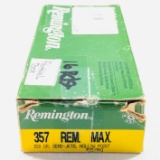 Lot of 18 rounds of new-in-the-box Remington .357 Rem Max cal 158 gr HP pistol ammo