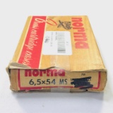 Lot of 13 rounds of new-in-the-box Norma 6.5x54MS cal 100 gr rifle ammo