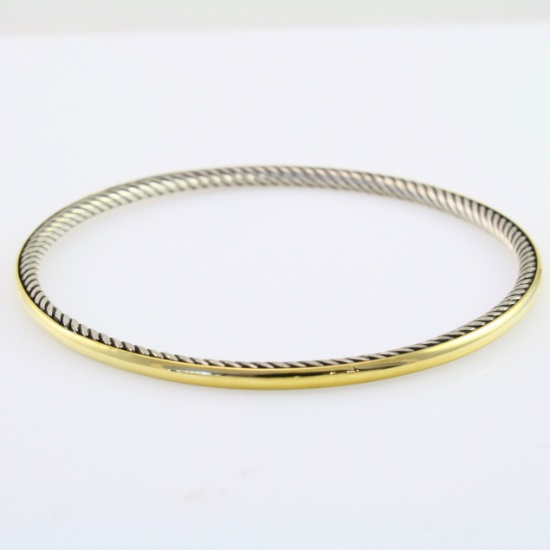 Authentic estate David Yurman 18K yellow gold & sterling silver bangle bracelet