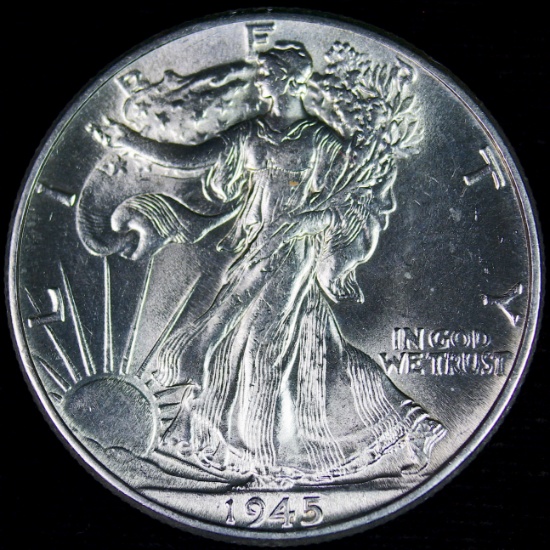 1945 U.S. walking Liberty half dollar
