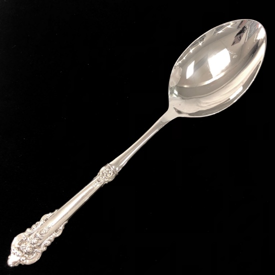 Estate Wallace Grande Baroque sterling silver large scalloped serving spoon