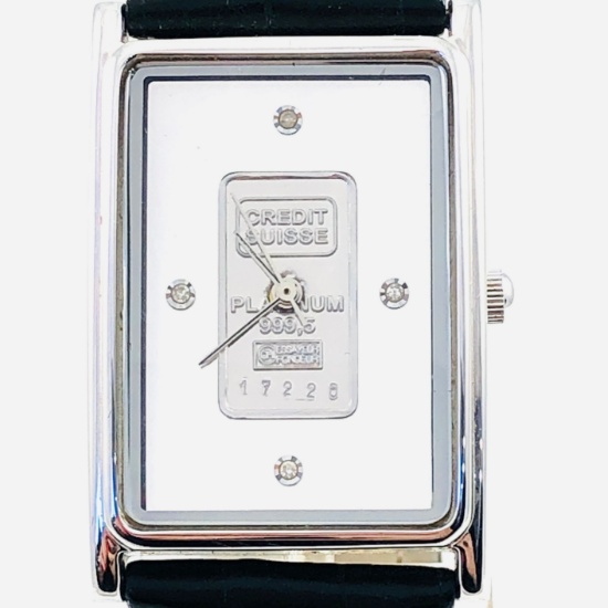 Estate Croton platinum-plated diamond wristwatch