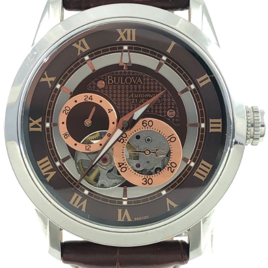Estate Bulova stainless steel automatic wristwatch