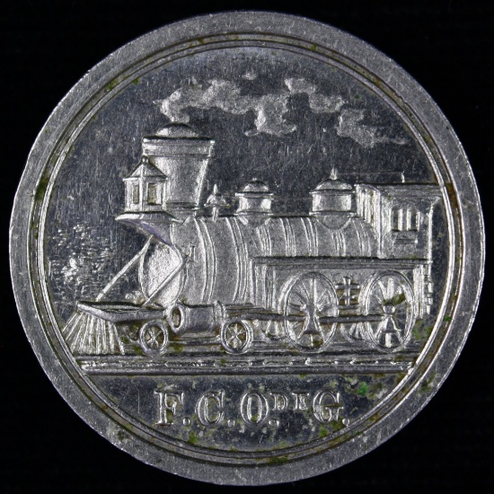 Guadalajara, Mexico F.C.O. railroad token "RECUERDO ENTRADA A MAZATENANGO 1899"