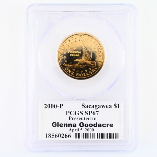 Certified 2000-P U.S. Glenna Goodacre presentation Sacagawea dollar