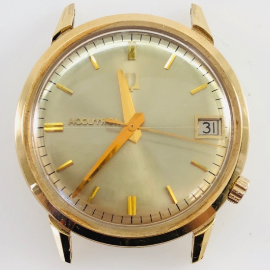 Vintage Bulova Accutron 18K yellow gold wristwatch