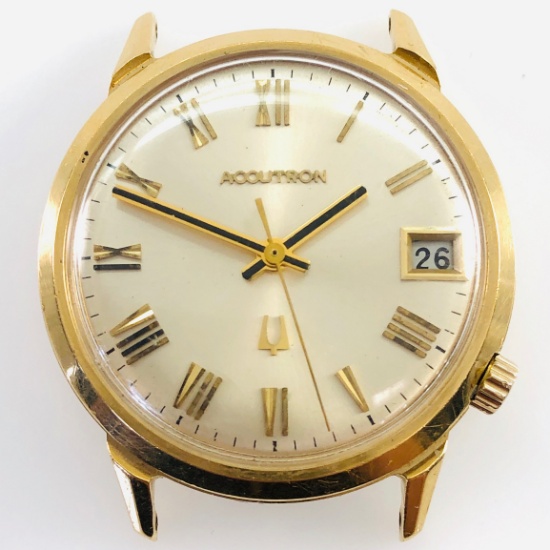 Vintage Bulova Accutron 18K yellow gold wristwatch