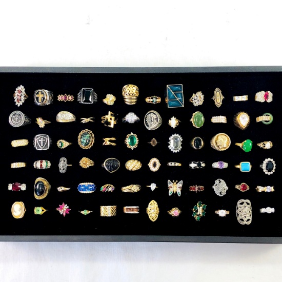 Lot of 72 estate fashion rings