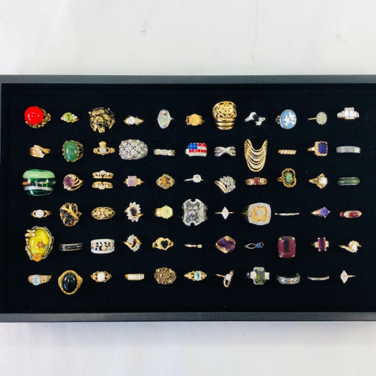 Lot of 66 estate fashion rings