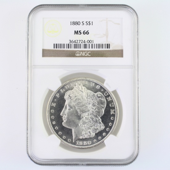 Certified 1880-S U.S. Morgan silver dollar