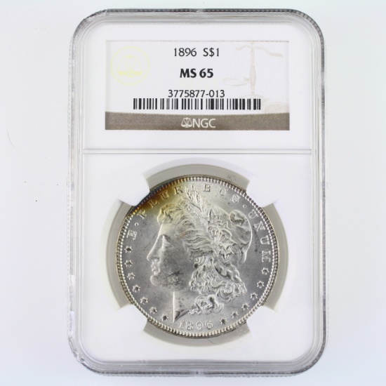 Certified 1896 U.S. Morgan silver dollar