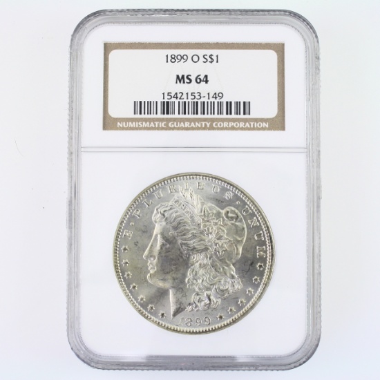 Certified 1899-O U.S. Morgan silver dollar