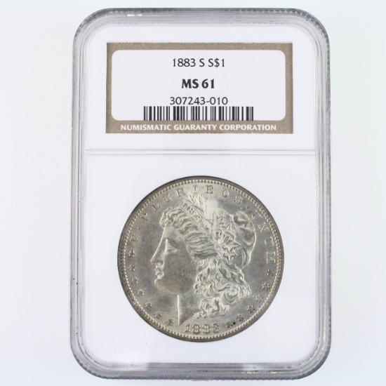 Certified 1883-S U.S. Morgan silver dollar