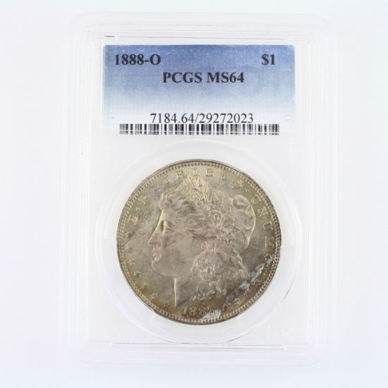 Certified 1888-O U.S. Morgan silver dollar