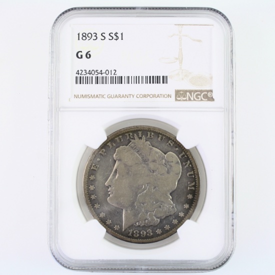 Certified 1893-S U.S. Morgan silver dollar