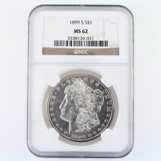 Certified 1899-S U.S. Morgan silver dollar