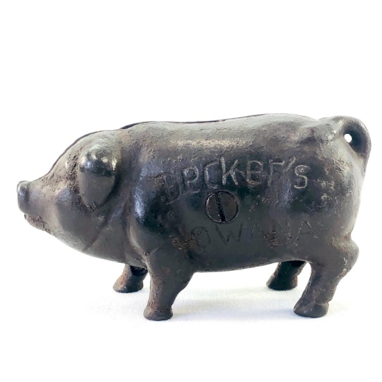 Vintage "Decker's Iowana" pig still bank