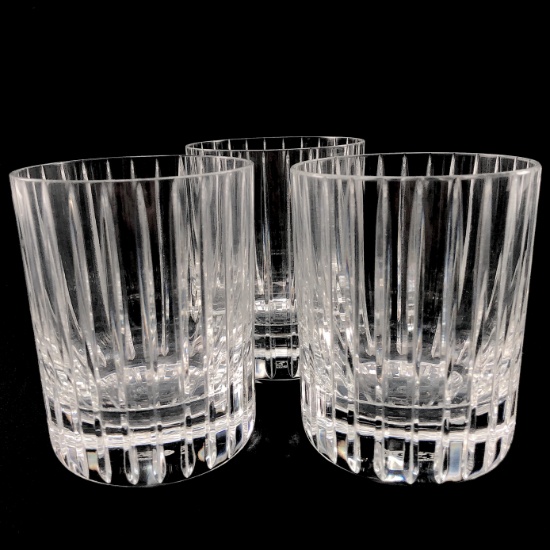 Lot of 3 authentic Baccarat "Harmonie" Old Fashioned glasses