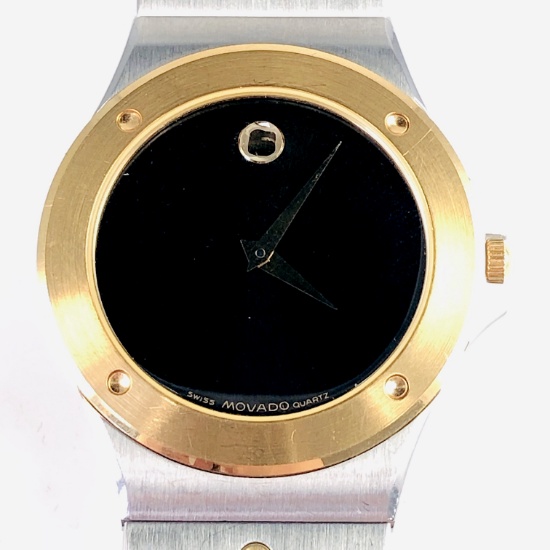 Estate Movado 2-tone stainless steel & 14K yellow gold-plated wristwatch