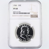 Certified 1961 U.S. proof Franklin half dollar