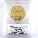 Certified 1986-W U.S. autographed proof 1oz $50 American Eagle gold coin