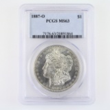 Certified 1887-O U.S. Morgan silver dollar