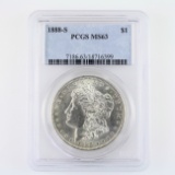 Certified 1888-S U.S. Morgan silver dollar