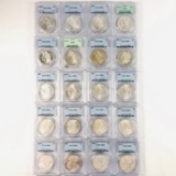 Lot of 20 different certified U.S. Morgan silver dollars