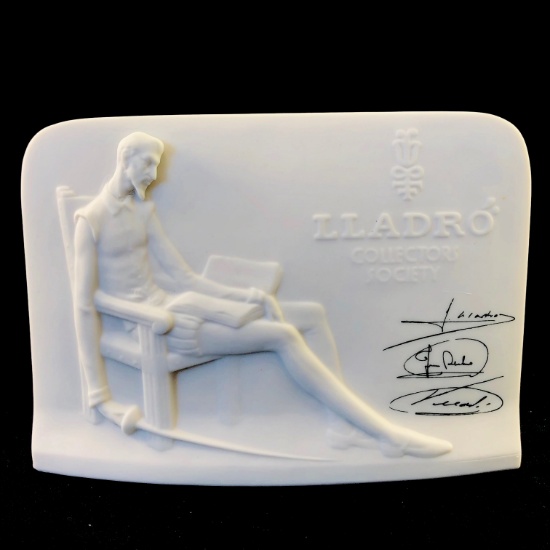 Estate Lladro signed porcelain Collectors Society plaque