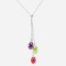 RARE! Authentic estate Tiffany & Co 18K white gold Rainbow Drop lariat necklace