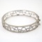 Estate 14K white gold hinged bracelet