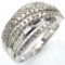 Estate 14K white gold diamond curved band ring