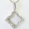 Authentic estate David Yurman 18K white gold diamond quatrefoil necklace