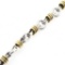 Estate 14K yellow gold & sterling silver fancy link bracelet