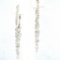 Pair of estate 14K white gold diamond dangle hoop earrings