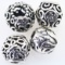 Lot of 4 estate Pandora sterling silver floral & butterfly scroll work beads