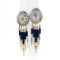 Pair of estate Native American Quoc Turquoise sterling silver lapis lazuli dangle earrings