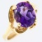 Estate 14K yellow gold amethyst ring