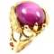Vintage 18K yellow gold star ruby ring