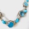 Estate Stephen Dweck sterling silver mabe pearl, blue topaz, mother-of-pearl & turquoise necklace
