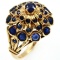 Vintage 18K yellow gold natural sapphire dome spinner ring