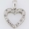 Estate 10K white gold diamond heart pendant