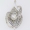 Estate 14K white gold diamond pendant