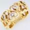 Estate 14K yellow gold diamond heart band ring