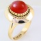 Estate 14K yellow gold Mexican fire opal ring
