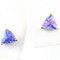 Pair of estate 10K yellow gold tanzanite stud earrings