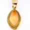 Estate 14K yellow gold Mexican fire opal bezeled pendant