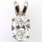 Estate unmarked 14K white gold diamond solitaire pendant