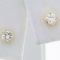 Pair of 14K white gold diamond stud earrings