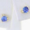 Pair of 14K yellow gold tanzanite stud earrings